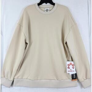 Obermeyer Explorer Tech Crew Mens Medium Sweatshirt Pullover Cement New NWT